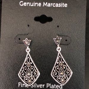 NWT Silver Plated Marcasite Earrings